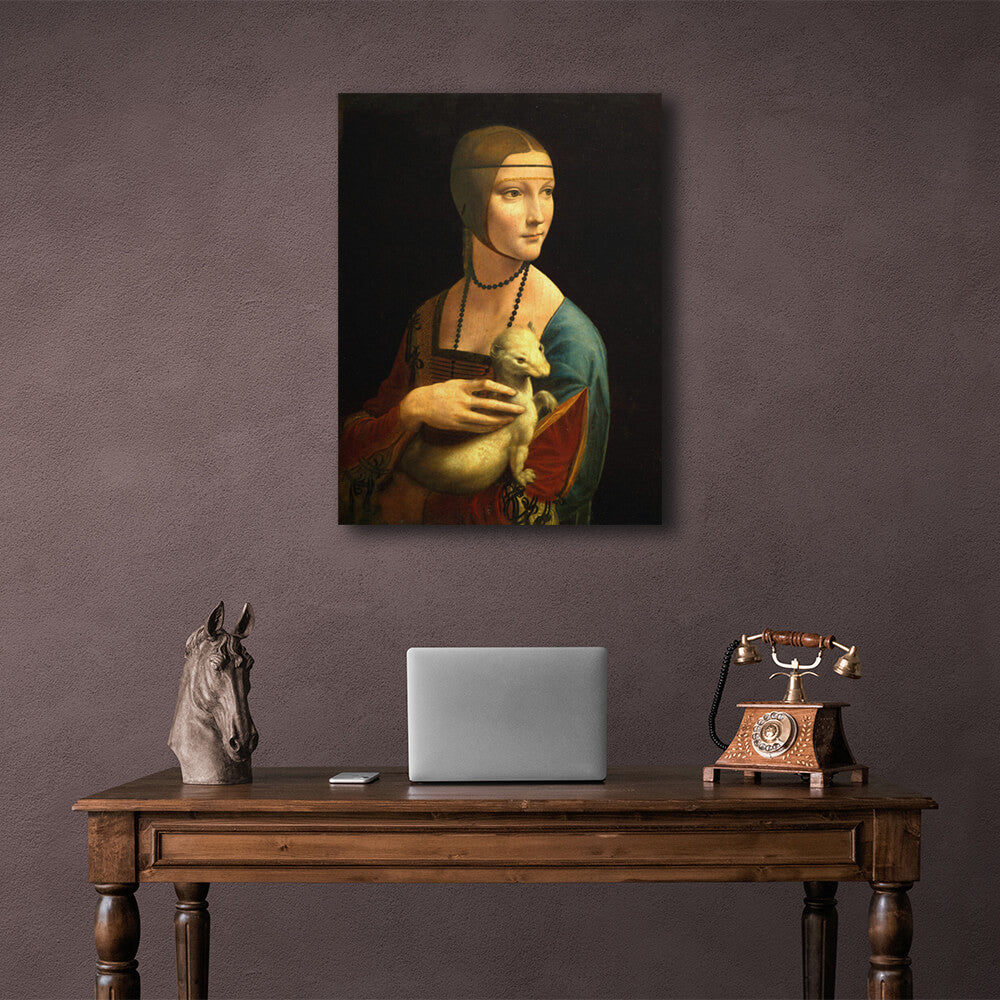 Reproduction Leonardo da Vinci's Lady with the Ermine Reproduction Canvas Wall Art Print