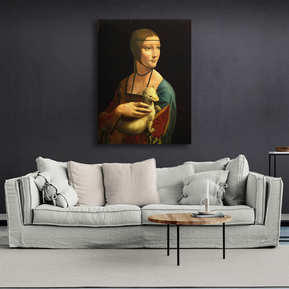 Reproduction Leonardo da Vinci's Lady with the Ermine Reproduction Canvas Wall Art Print