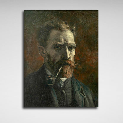 Reproduction Self-portrait with a pipe Vincent van Gogh Reproduction Canvas Wall Art Print