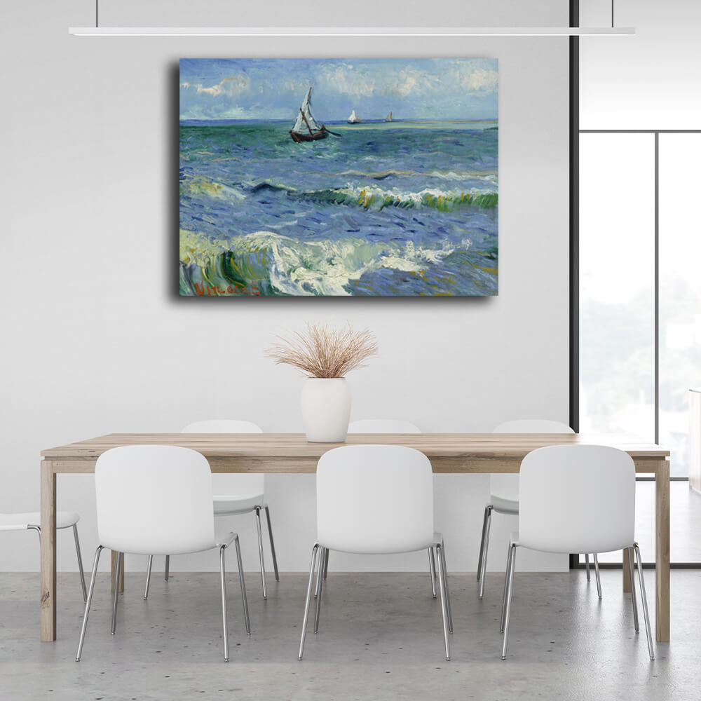 Reproduction Seascape at St. Mary's Vincent van Gogh Reproduction Canvas Wall Art Print