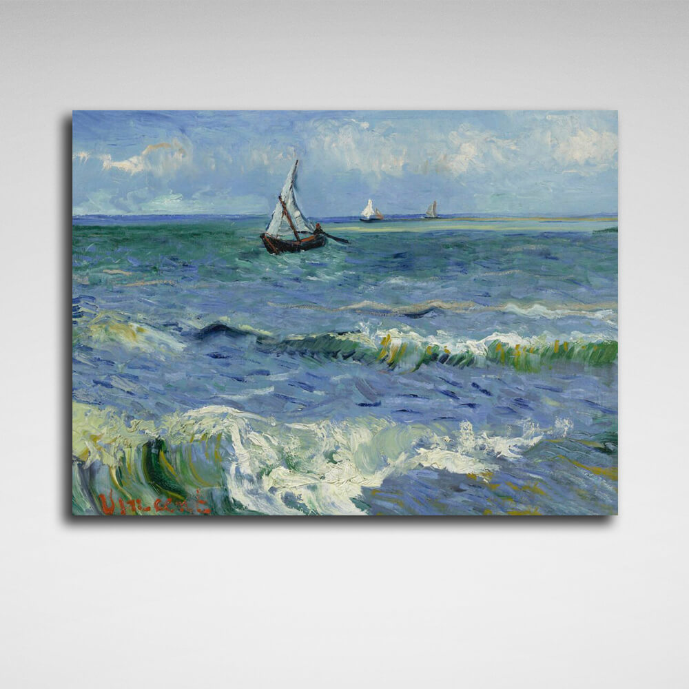 Reproduction Seascape at St. Mary's Vincent van Gogh Reproduction Canvas Wall Art Print