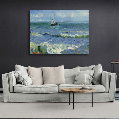 Reproduction Seascape at St. Mary's Vincent van Gogh Reproduction Canvas Wall Art Print