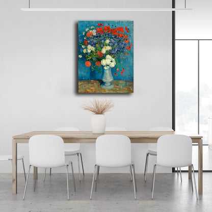 Reproduction Vase with poppies and cornflowers Vincent Van Gogh Reproduction Canvas Wall Art Print