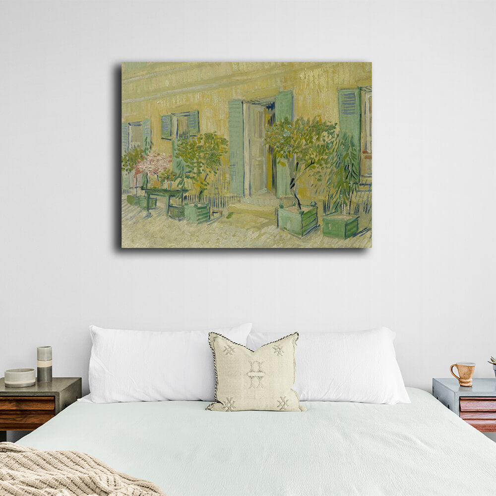 Reproduction The exterior of the restaurant in Agnières by Vincent van Gogh Reproduction Canvas Wall Art Print