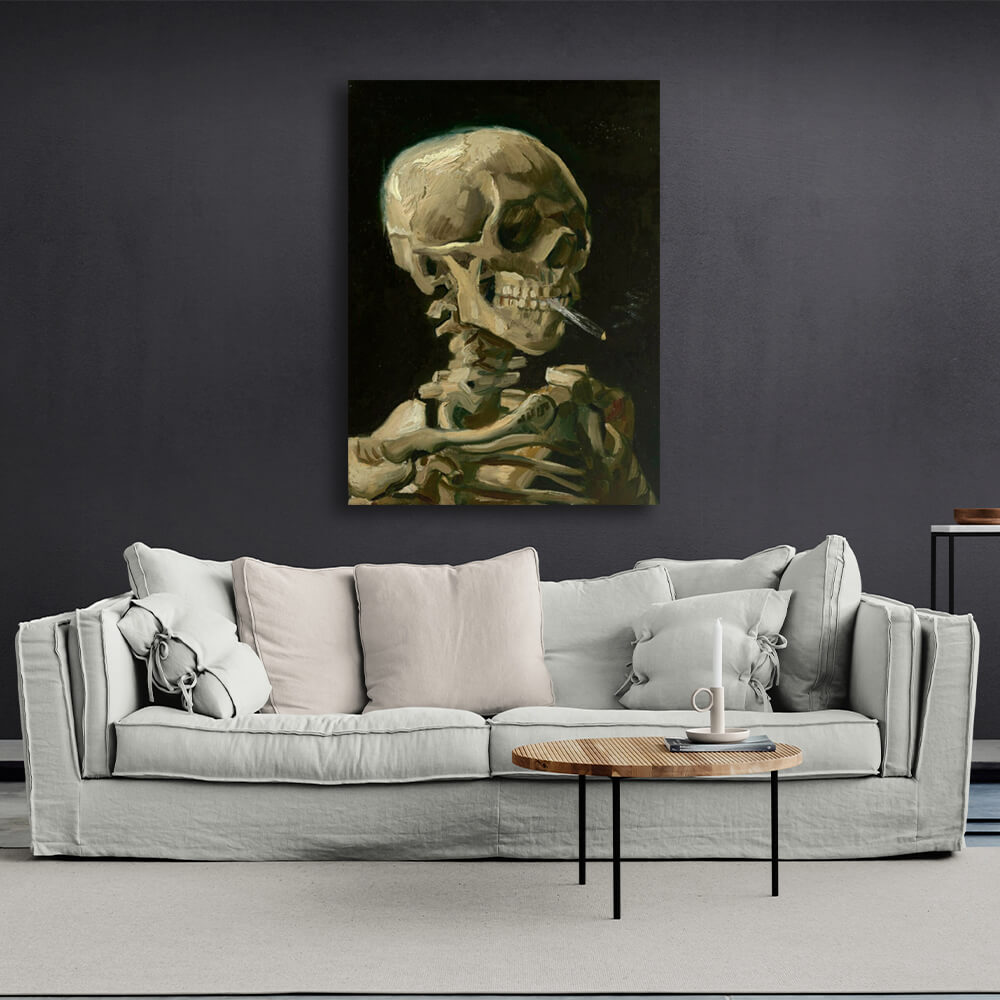 Reproduction Skull with a burning cigarette Vincent Van Gogh Reproduction Canvas Wall Art Print