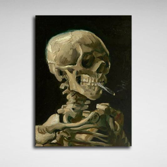 Reproduction Skull with a burning cigarette Vincent Van Gogh Reproduction Canvas Wall Art Print