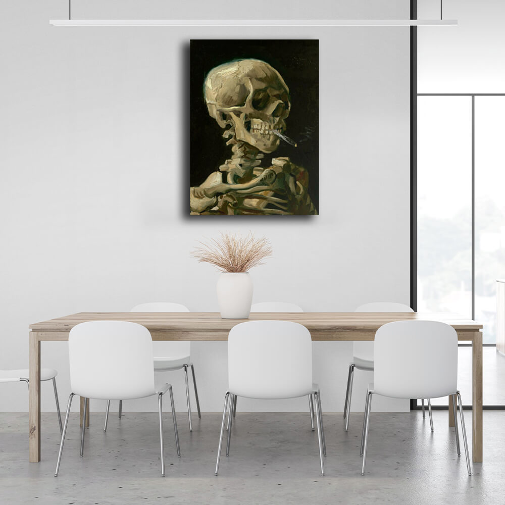 Reproduction Skull with a burning cigarette Vincent Van Gogh Reproduction Canvas Wall Art Print