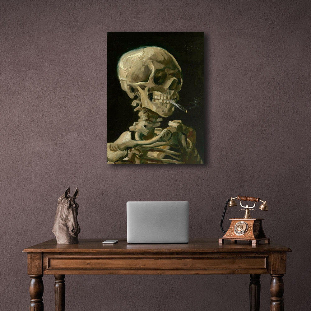 Reproduction Skull with a burning cigarette Vincent Van Gogh Reproduction Canvas Wall Art Print