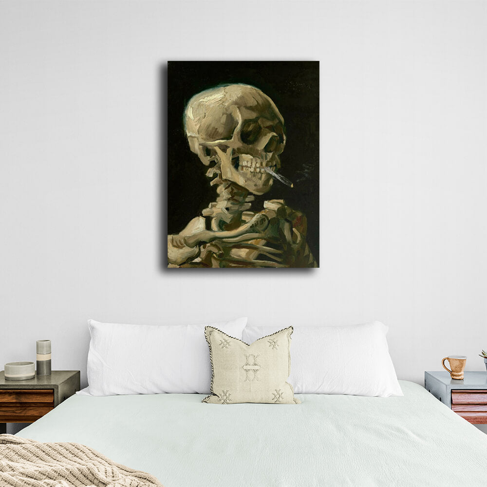 Reproduction Skull with a burning cigarette Vincent Van Gogh Reproduction Canvas Wall Art Print