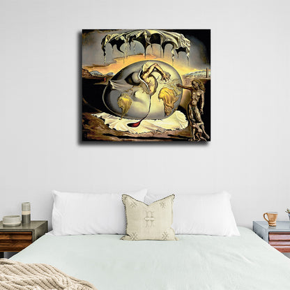 A geopolitical child witnessing the birth of a new man Salvador Dali Reproduction Canvas Wall Art Print