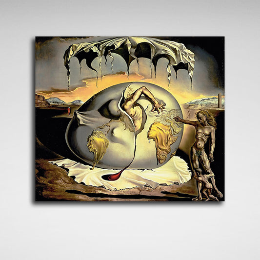 A geopolitical child witnessing the birth of a new man Salvador Dali Reproduction Canvas Wall Art Print