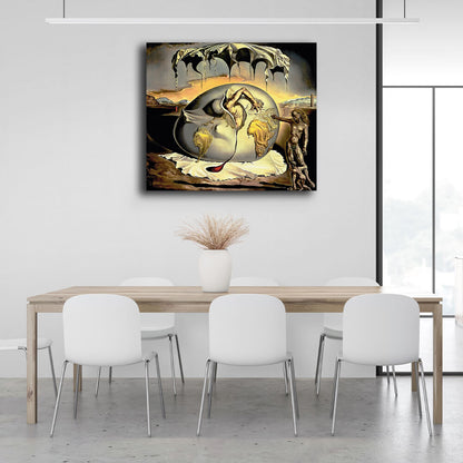 A geopolitical child witnessing the birth of a new man Salvador Dali Reproduction Canvas Wall Art Print