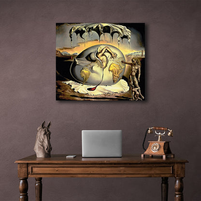 A geopolitical child witnessing the birth of a new man Salvador Dali Reproduction Canvas Wall Art Print