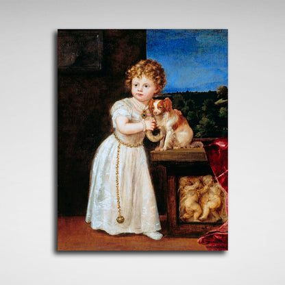 Reproduction Portrait of Clarissa Strozzi Titian Reproduction Canvas Wall Art Print