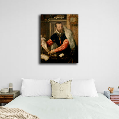 Reproduction Portrait of Jacopo Strada by Titian Reproduction Canvas Wall Art Print