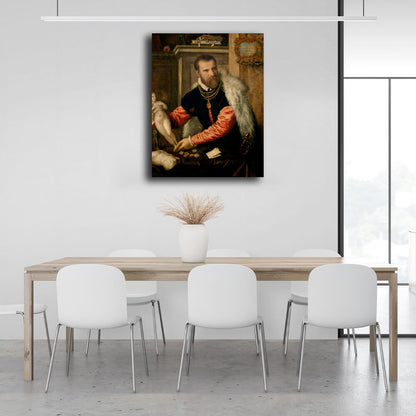 Reproduction Portrait of Jacopo Strada by Titian Reproduction Canvas Wall Art Print