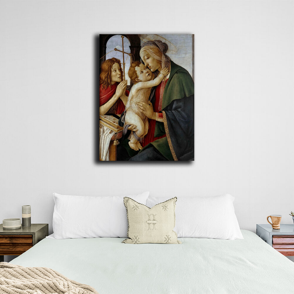 Reproduction Madonna with Child and Young John the Baptist by Sandro Botticelli Reproduction Canvas Wall Art Print