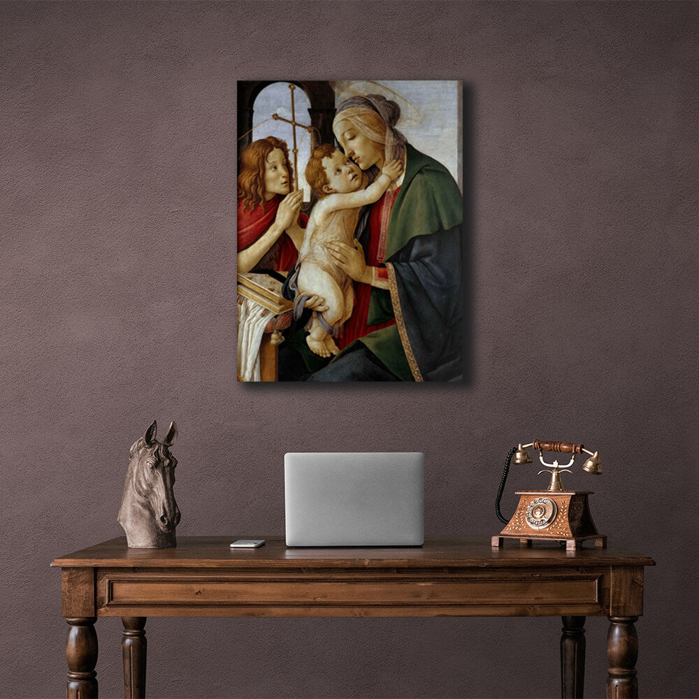 Reproduction Madonna with Child and Young John the Baptist by Sandro Botticelli Reproduction Canvas Wall Art Print