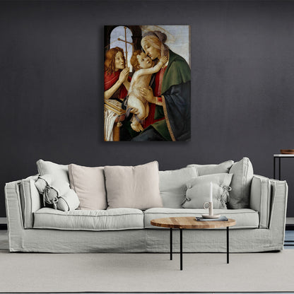 Reproduction Madonna with Child and Young John the Baptist by Sandro Botticelli Reproduction Canvas Wall Art Print