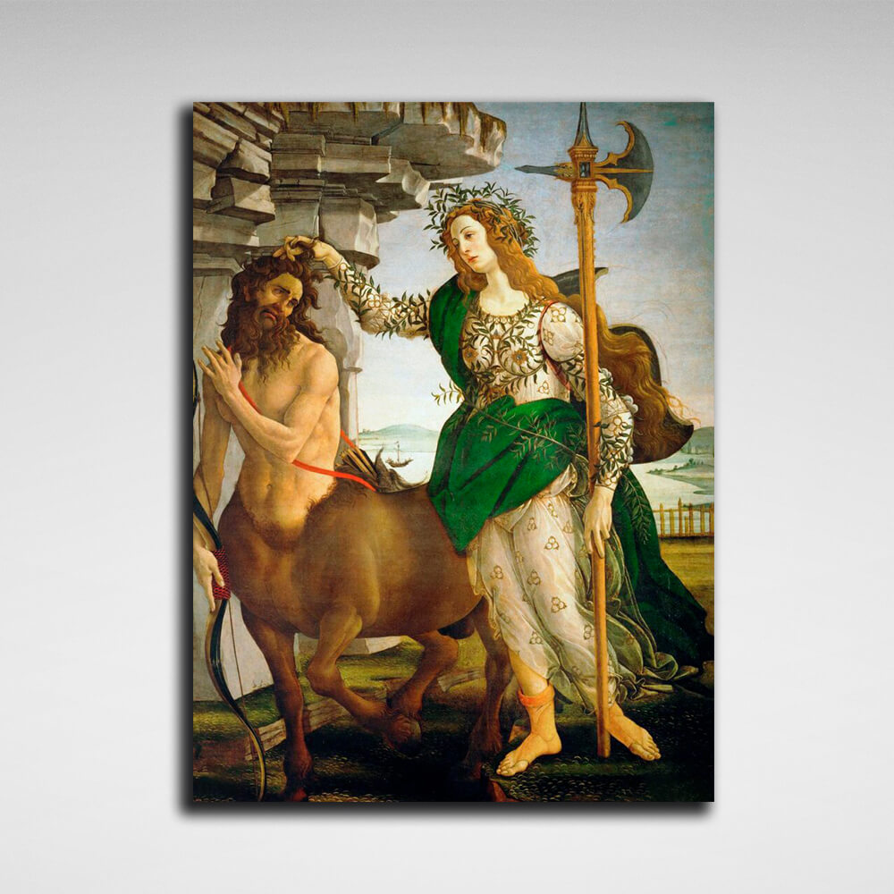 Reproduction Sandro Botticelli's Pallade and Centaur. Reproduction Canvas Wall Art Print