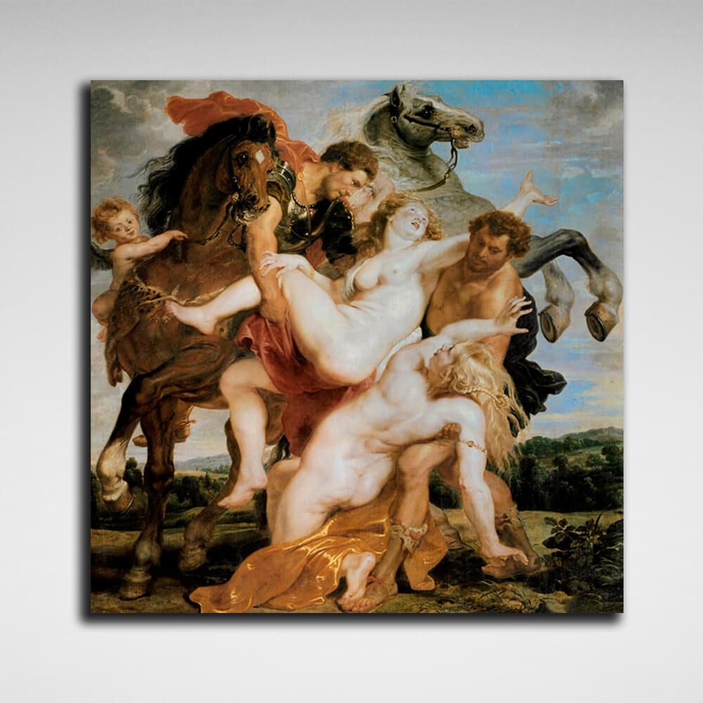 Reproduction The Abduction of the Daughters of Leucippus Rubens Reproduction Canvas Wall Art Print