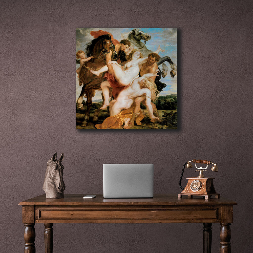 Reproduction The Abduction of the Daughters of Leucippus Rubens Reproduction Canvas Wall Art Print