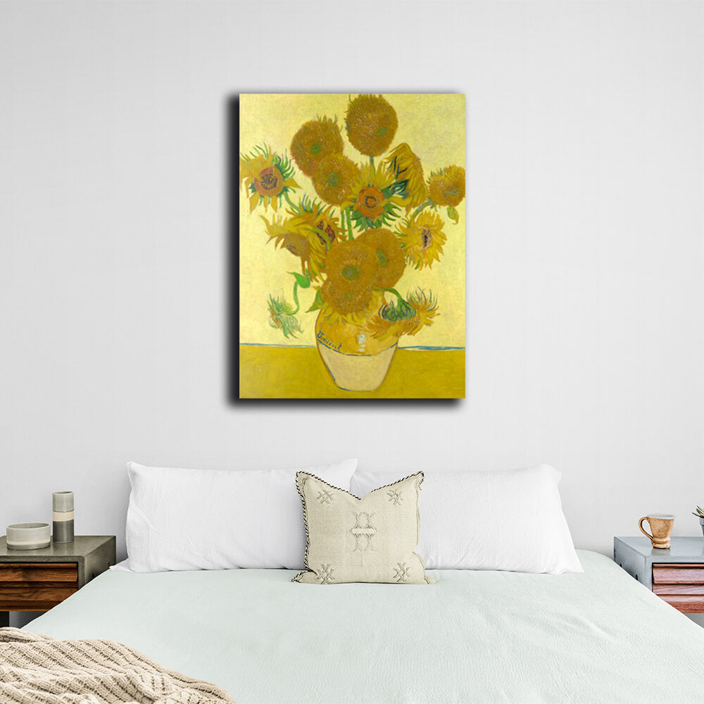 Reproduction Sunflowers in a yellow vase Vincent van Gogh Reproduction Canvas Wall Art Print