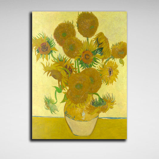 Reproduction Sunflowers in a yellow vase Vincent van Gogh Reproduction Canvas Wall Art Print