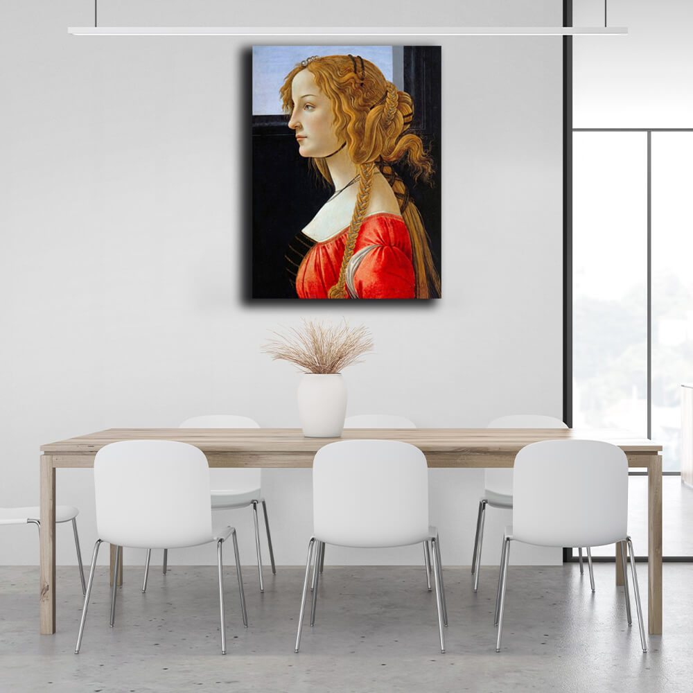 Reproduction Botticelli's Portrait of a Young Woman Reproduction Canvas Wall Art Print