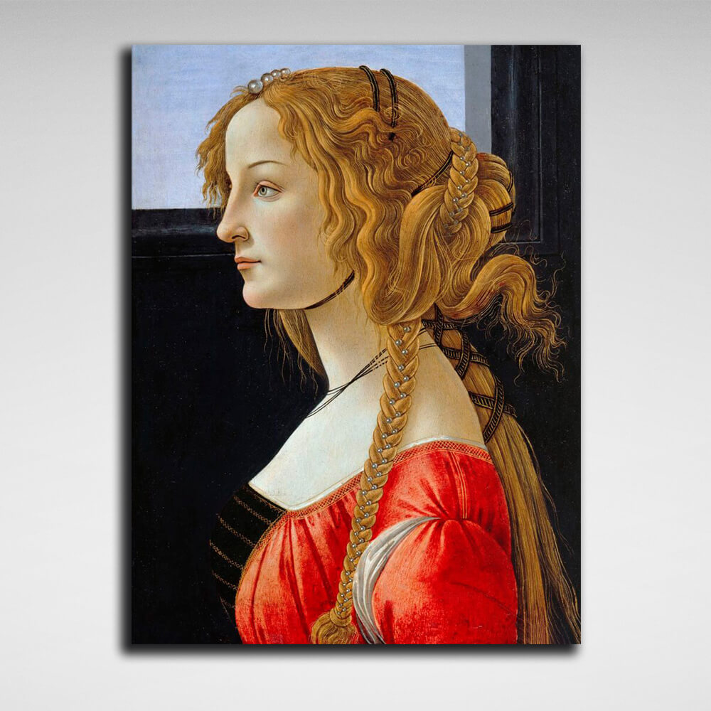 Reproduction Botticelli's Portrait of a Young Woman Reproduction Canvas Wall Art Print