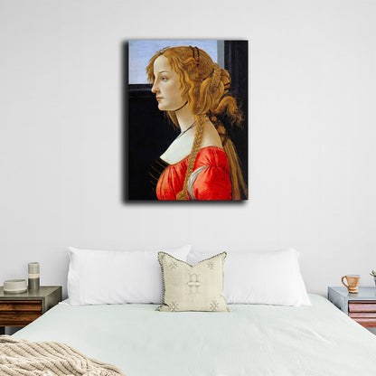 Reproduction Botticelli's Portrait of a Young Woman Reproduction Canvas Wall Art Print