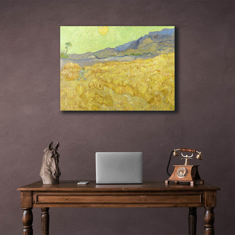 Reproduction The Wheat Field and the Reaper Vincent van Gogh Reproduction Canvas Wall Art Print