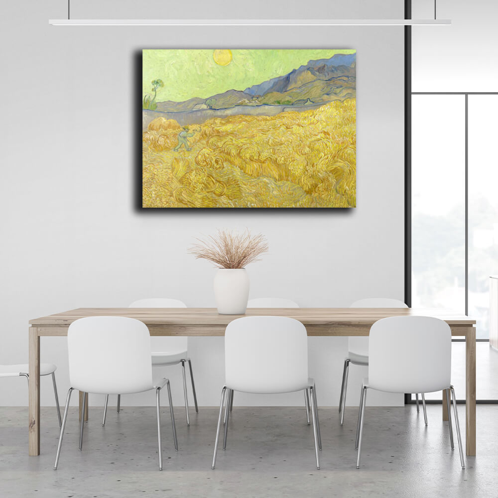 Reproduction The Wheat Field and the Reaper Vincent van Gogh Reproduction Canvas Wall Art Print