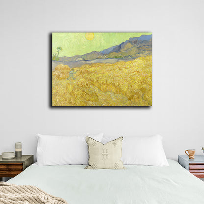 Reproduction The Wheat Field and the Reaper Vincent van Gogh Reproduction Canvas Wall Art Print