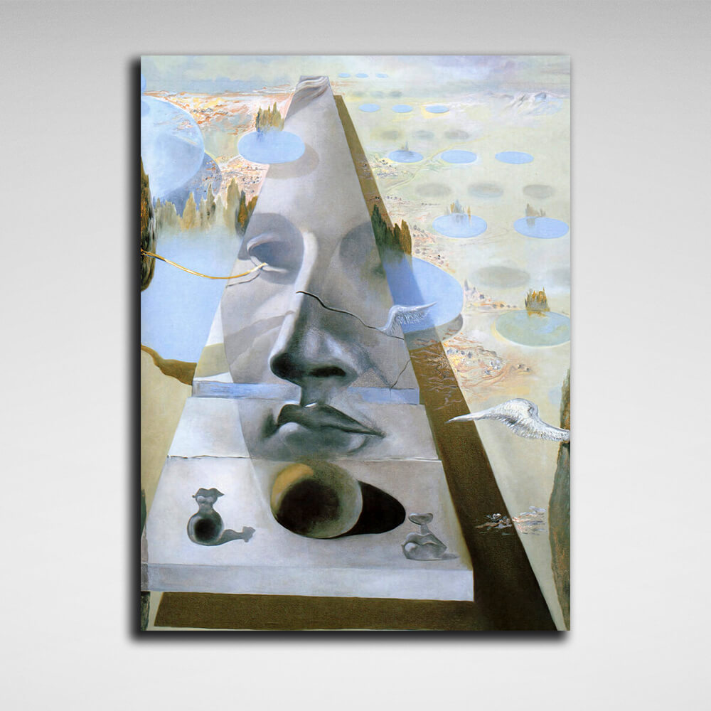 Reproduction Appearance of the face of Aphrodite of Cnidus in the landscape Salvador Dali Reproduction Canvas Wall Art Print