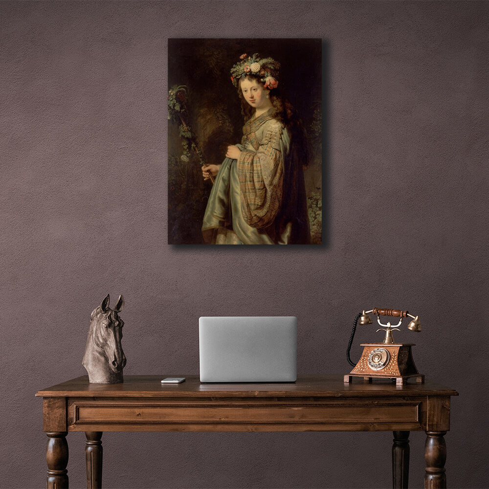 Reproduction Saskia as Flora Rembrandt Reproduction Canvas Wall Art Print