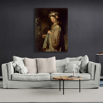 Reproduction Saskia as Flora Rembrandt Reproduction Canvas Wall Art Print