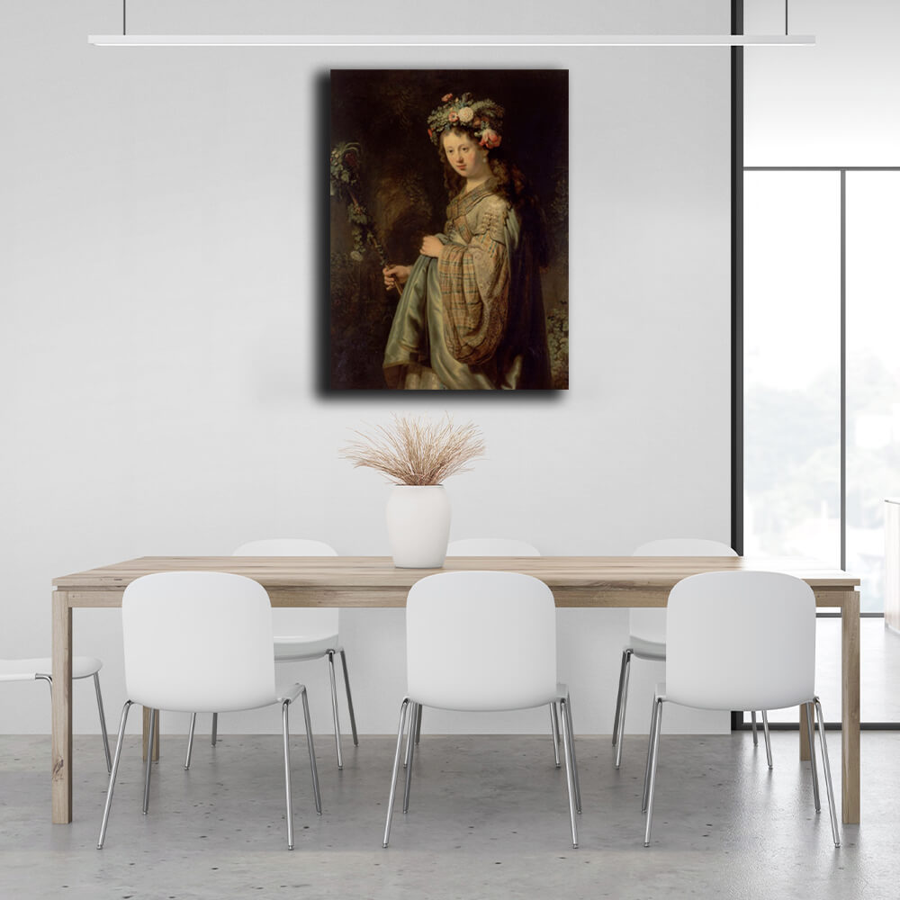 Reproduction Saskia as Flora Rembrandt Reproduction Canvas Wall Art Print