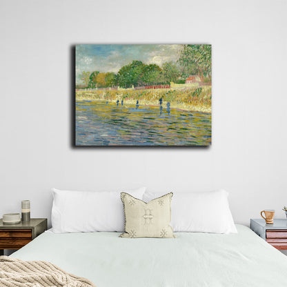 Reproduction The banks of the Seine by Vincent van Gogh Reproduction Canvas Wall Art Print