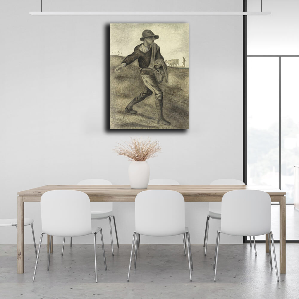 Reproduction Van Gogh's Sower Reproduction Canvas Wall Art Print