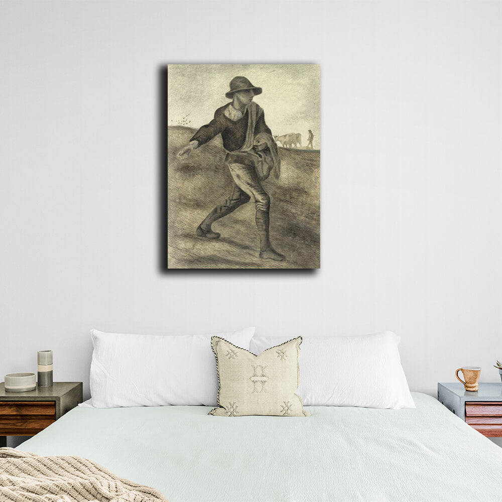 Reproduction Van Gogh's Sower Reproduction Canvas Wall Art Print