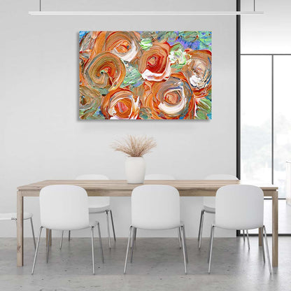 Abstraction Canvas Wall Art Print Orange roses