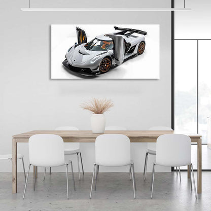 Canvas Wall Art Print Car Koenigsegg Jesko Attack white