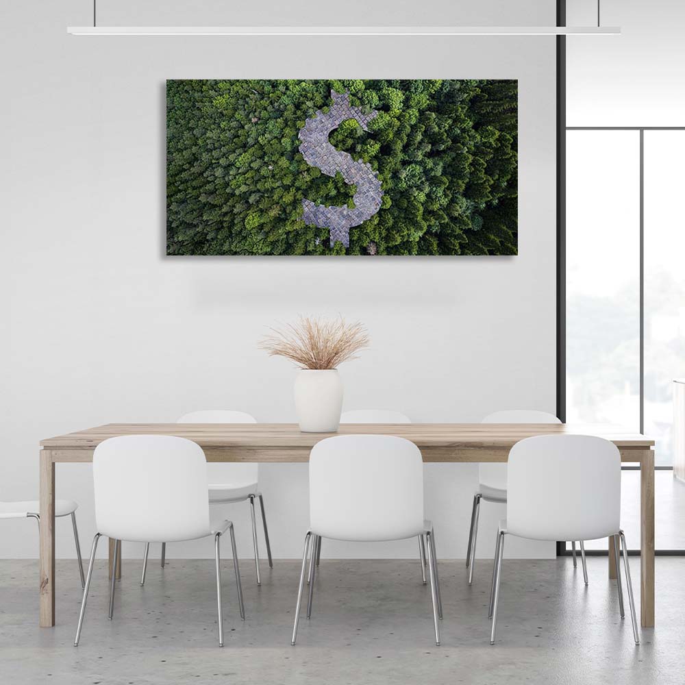 Inspirational Canvas Wall Art Print Money Forest