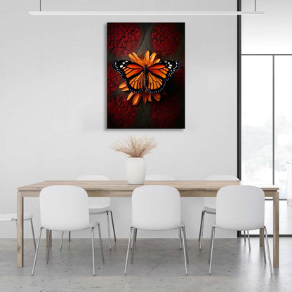 Monarch butterfly on a flower Canvas Wall Art Print