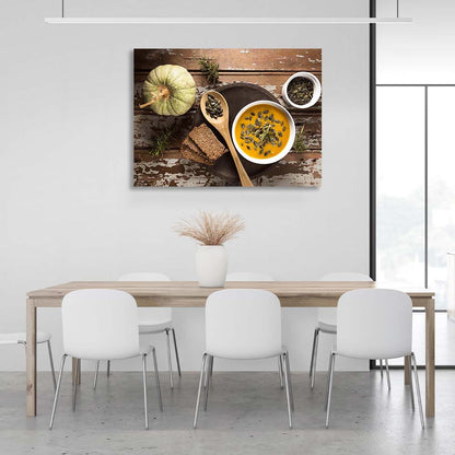 Canvas Wall Art Print For Kitchen Pumpkin soup