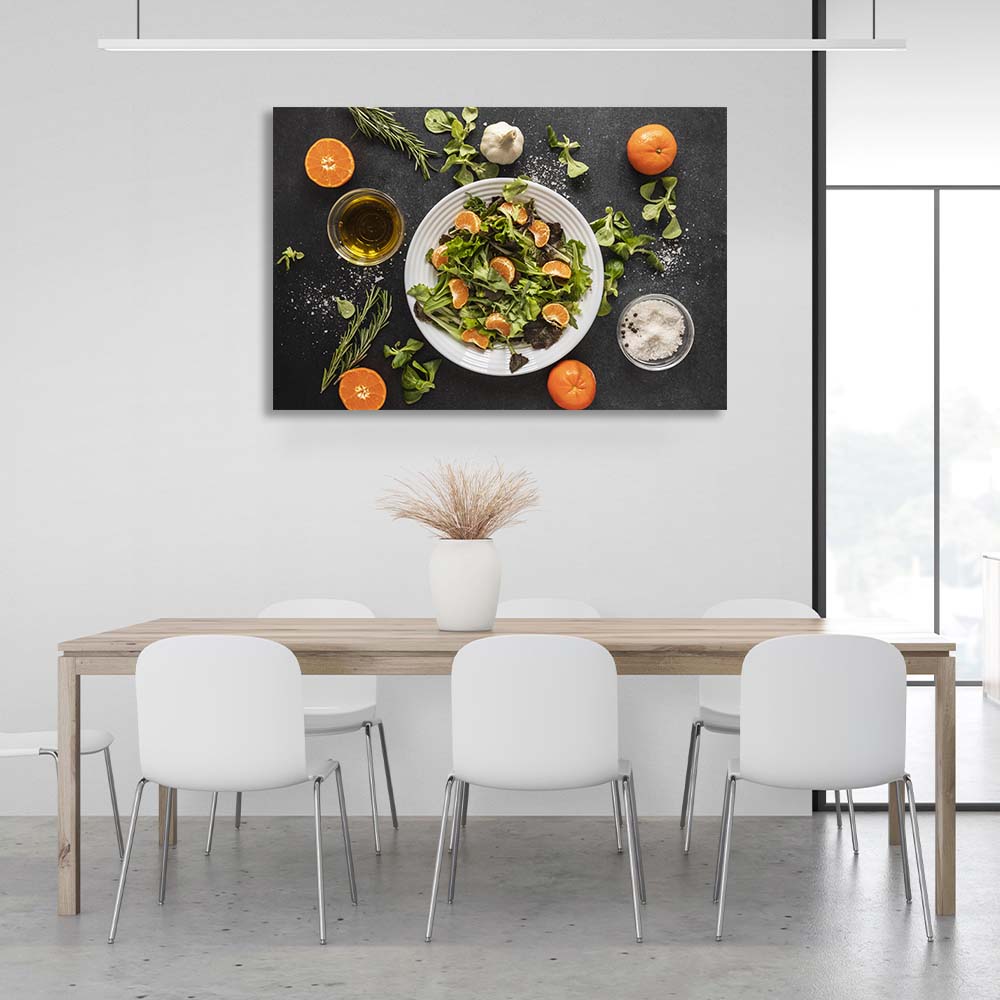 For the kitchen mandarin salad Canvas Wall Art Print For Kitchen