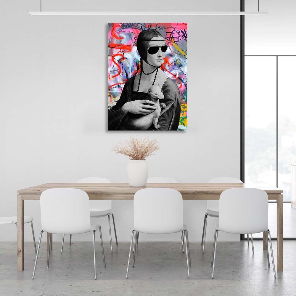 Canvas Wall Art Print Lady with horostay in glasses