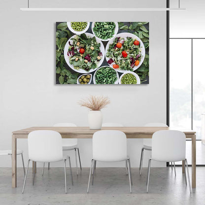 Canvas Wall Art Print For Kitchen 2 salads for lunch