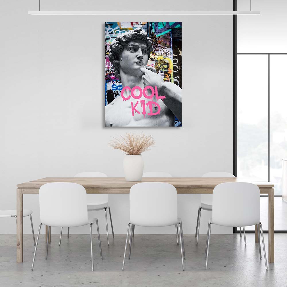 Canvas Wall Art Print Statue of David Cool Kid